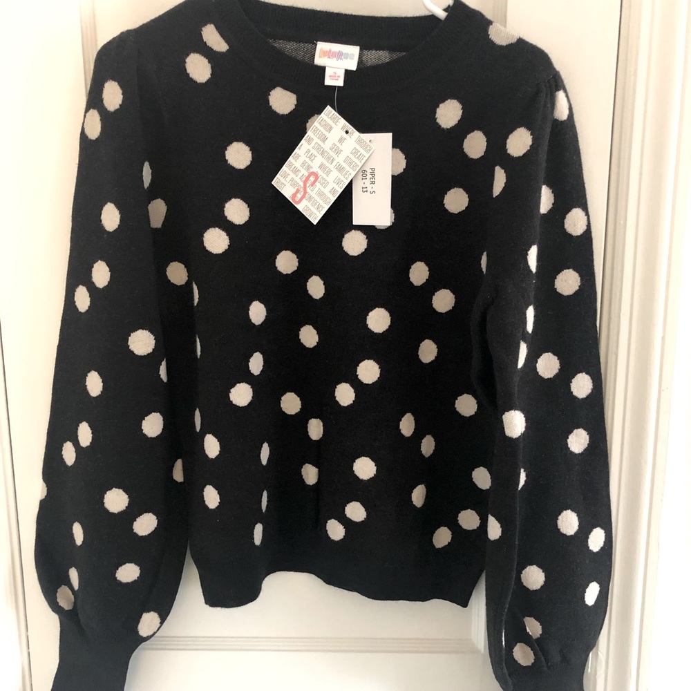 New Small LuLaRoe Black and White Polka Dot Piper
